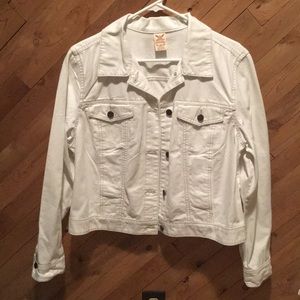 Plus Size White Jean Jacket